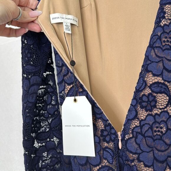 Dress the Population Emery Floral Lace Dress L - Picture 4 of 6